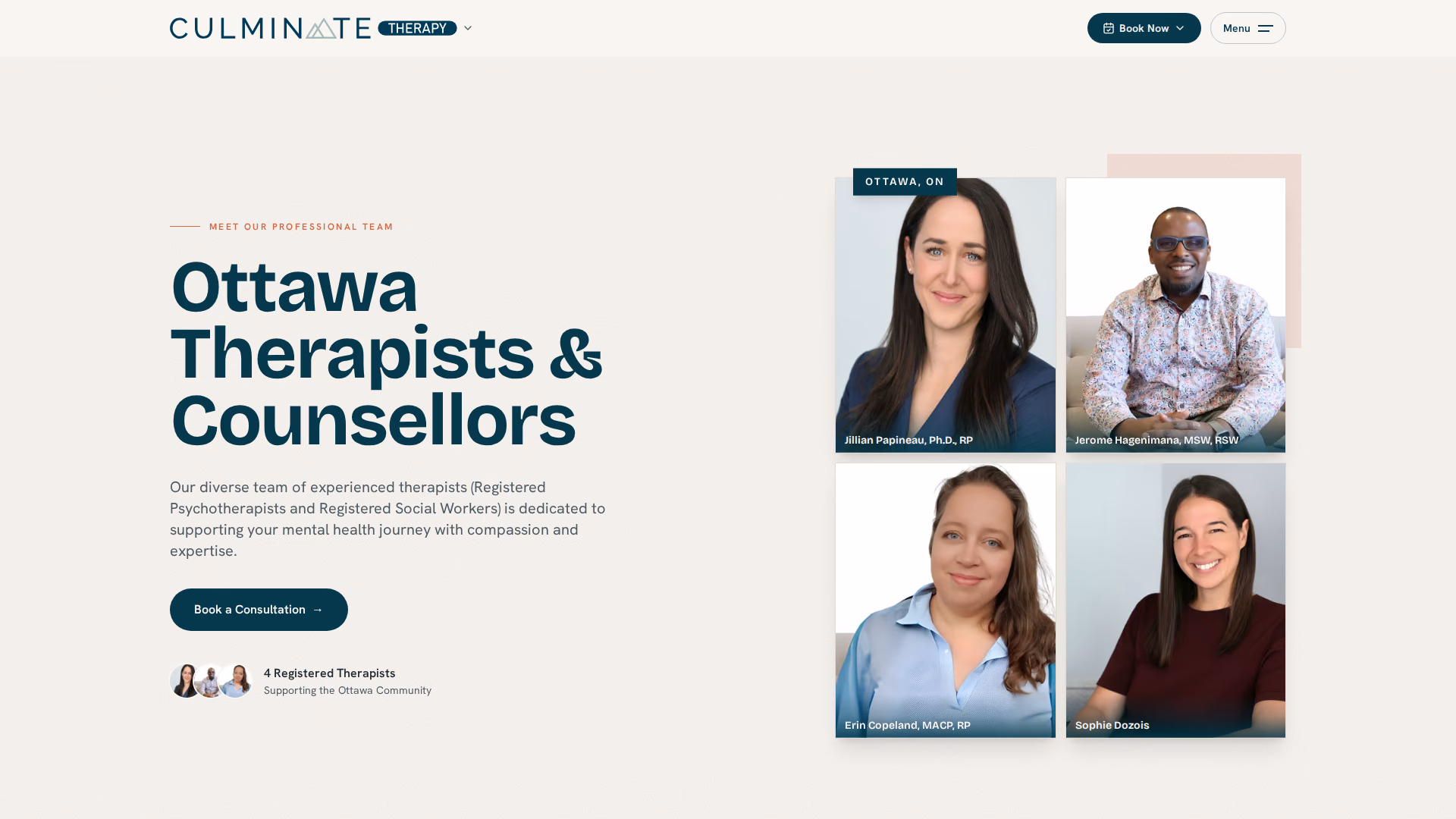 Culminate Group therapists page (desktop)